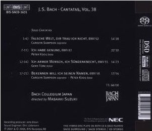 Masaaki Suzuki & Bach Collegium Japan - Cantatas Volume 38
